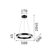 Ideallux Ideal Lux hänglampa Oracle, svart, 3.000 K, Ø 50 cm