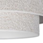 Euluna taklampa Boucle, ecru, textil, Ø 45 cm, 1 lampa