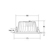 BRUMBERG LED infälld downlight Lydon Midi, vit, DALI, 4.000 K