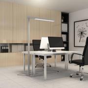 Arcchio LED-golvlampa till kontor Susi, set om 2, silver, sensor