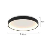 Steinhauer Ringlede taklampa LED, svart, höjd 6 cm, Ø 38 cm