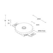 TECNICO by Sforzin Rhodia LED-inbyggnadsspot, vit, gips, Ø 10 cm
