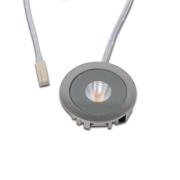 Hera LED-inbyggd möbelspot AR 35, 3 000 K Ø 4 cm stål aluminium 24 V