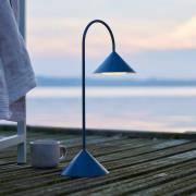 FRANDSEN LED-batteridriven bordslampa Grasp, petrol, 47 cm, metall