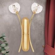 ORION Blykristallvägglampa Maderno, guld, 2 lampor