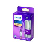 Philips LED-ljus filament E14 2W 2 700 K 2-pack