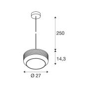 SLV Pantilo Rope 27 hänglampa, svart/grå/silver glas Ø 27 cm