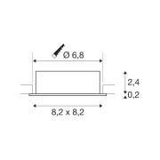 SLV Infälld taklampa New Tria, aluminium, aluminium, längd 8,2 cm