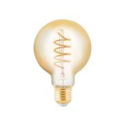 EGLO LED-globlampa E27 4W bärnsten Ø 8 cm