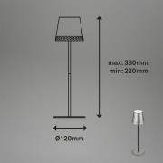 Briloner Kiki LED-bordslampa, antiksilver, IP44, 3.000K