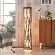 Lindby golvlampa Joas, 110 cm, papper, textil, brun