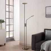 Lindby Jonne LED-uplight-golvlampa med läsarm, dimbar, rund