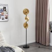 Lindby Senmia golvlampa i guld, 3 lampor