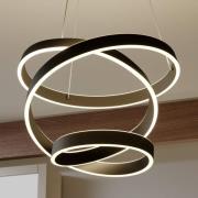 Lindby LED-hänglampa Olada, svart, metall, Ø 51cm