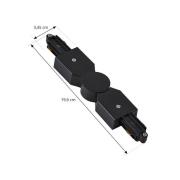 Lindby kontaktdon Linaro, svart, justerbar, 1-fas