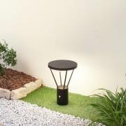 Lucande LED-sockellampa Elario, 44 cm, svart, sensor