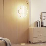 Lucande LED-golvlampa Audrina, beige, metall, dimbar