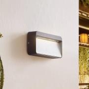 Lucande LED-utomhusvägglampa Tiburia, svart, aluminium