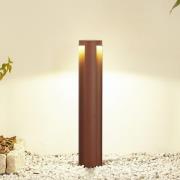 Lucande LED-väglampa Raiku, rostfärgad, aluminium, 65 cm