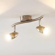 ELC Kalean takspotlight, nickel, 2 lampor