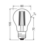 OSRAM traditionell glödlampa E27 3,8W Filament 4 000K 806lm 2-pack