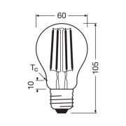 OSRAM traditionell glödlampa E27 3,8W Filament 2,700K 806lm 2-pack