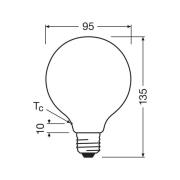 OSRAM LED-lampa Globe G95 E27 5W matt 4 000K