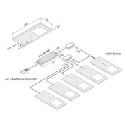 Hera LED-bänklampa Eco-Pad F 5x-Set 3 000 K svart