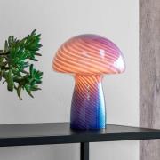 Dyberg Larsen Mushroom bordslampa, blå, höjd 23 cm, glas