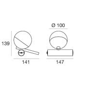 Linea Light Rossini LED-bordslampa, krom, aluminium, PMMA, dimmer