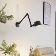 Lucande vägglampa Silka, svart, metall, 9,5 cm hög