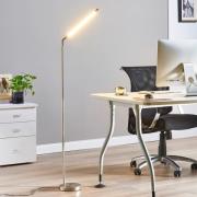 Lindby LED-golvlampa Jabbo, 163 cm, nickel, metall