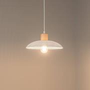 EMIBIG LIGHTING Hänglampa Kobe, 1 lampa, stål, trä, vit
