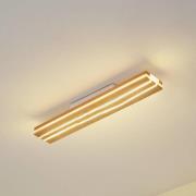 Lucande LED-taklampa Silja, trä, 100 cm, 3000K
