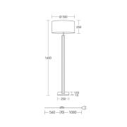 HerzBlut golvlampa Karl G, rund, trä/granit, vit, E27