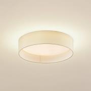 Lindby LED-taklampa Eilif, tyg, vit, Ø 40 cm, CCT