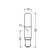 OSRAM LED-lampa Special T, B15d, 8 W, 2 700 K, dimbar.