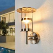 Lindby utomhusvägglampa Noemi, grå, stål, 32 cm