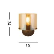 Searchlight Vägglampa Sweden, mocha/amber, 1 lampa, stål, glas