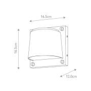 HINKLEY Scout utomhusvägglampa, mässing, IP44, 16,5 cm x 16,5 cm