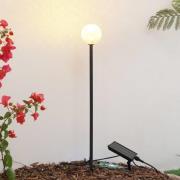 Lindby LED-solcellslampa Brindley, svart, glas, IP65