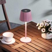 Lindby LED-uppladdningsbar bordslampa Esali, rosa, aluminium, 11 cm