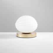 Eco-Light Bordslampa Ripple, guldfärgad/opal, Ø 18 cm