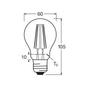 OSRAM LED-filamentlampa E27 6,5W 827 4-pack