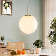 Lindby hänglampa Marike, Ø 30 cm, vit, glas, kupa, E27