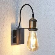 Lindby vägglampa Aurella, höjd 16 cm, antik mässing, metall