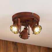 Lindby Scabra takspotlight i rostoptik, 3 lampor