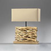 ONLI Bordslampa Marica, tygskärm och trä, höjd 50 cm