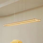 Lucande LED-hänglampa Silja, trä, akryl, vit, 3000K