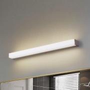 Lindby LED-vägglampa Philippa, kantig, 59 cm, aluminiumfärgad, IP44